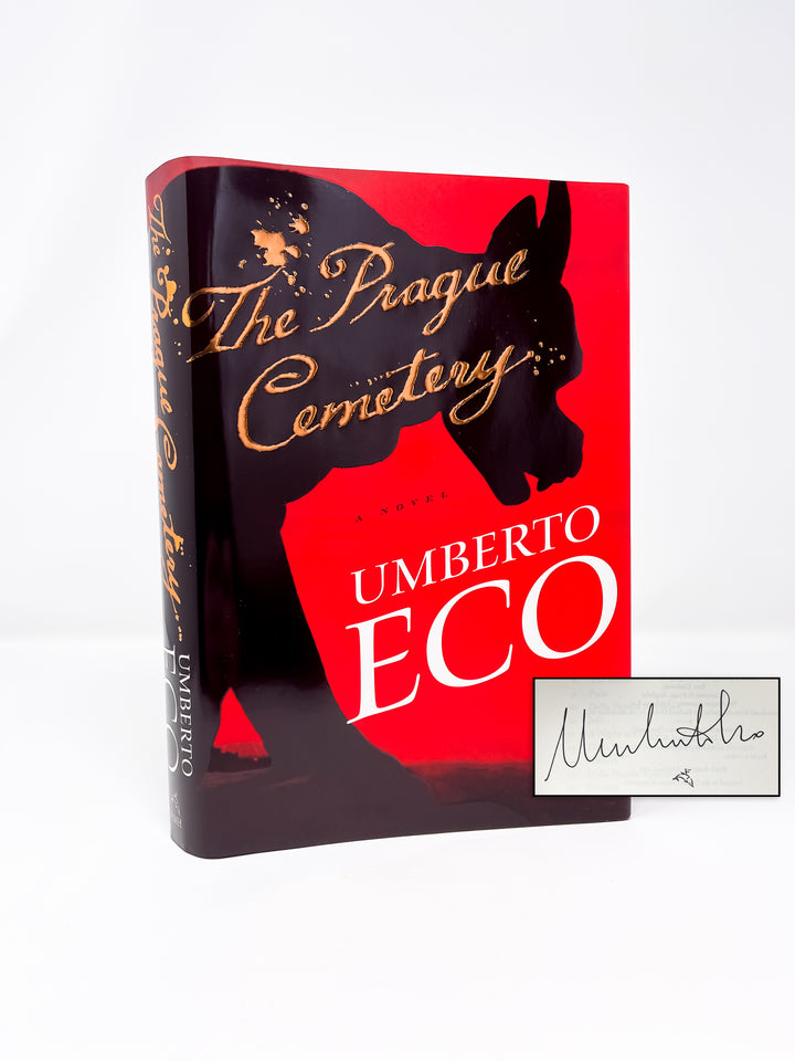 A signed first edition of The Prague Cemetery by Umberto Eco