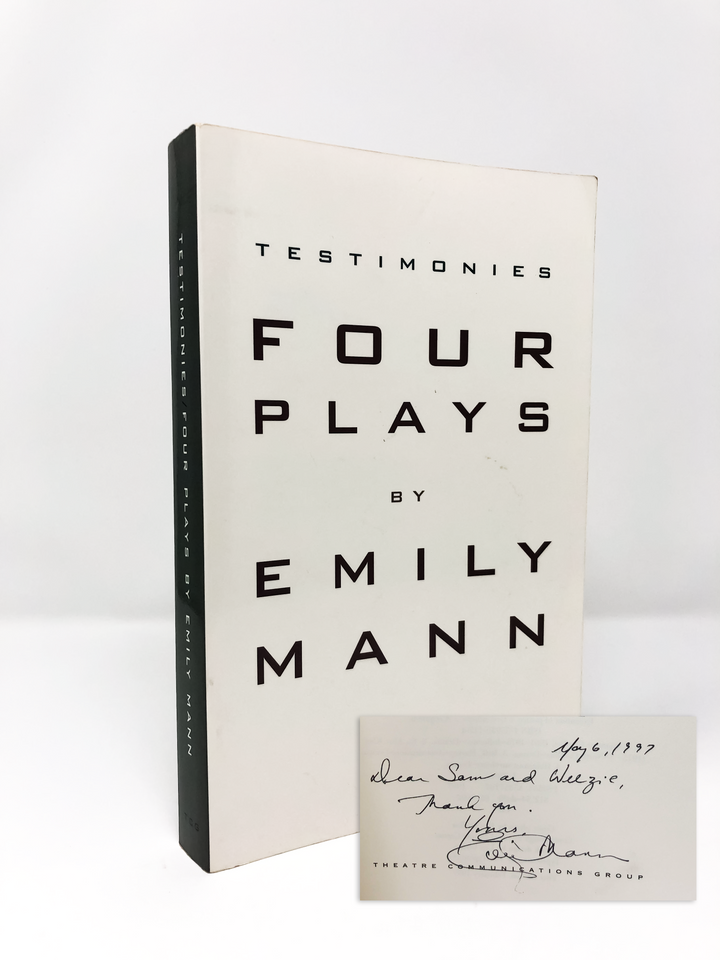 A signed and inscribed first edition of Four Plays by Emily Mann